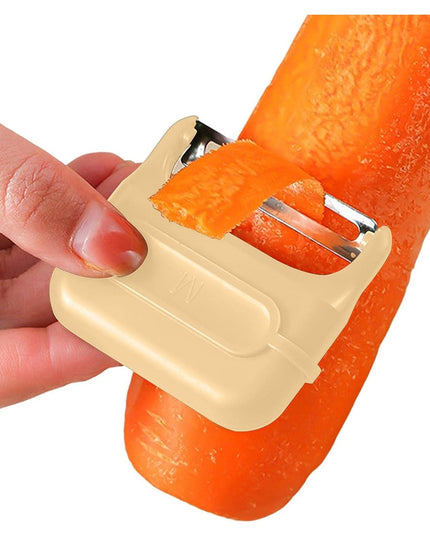 Decojitor/Curatator manual de legume si fructe, portabil, cu magnet, doua lame, Inox