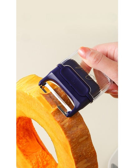 Decojitor/Curatator manual de legume si fructe, portabil, cu magnet, doua lame, Inox