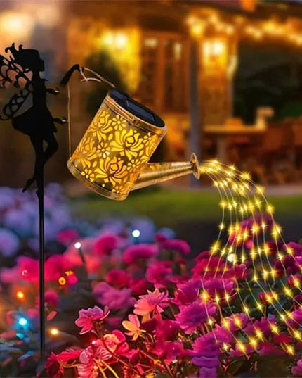 Decor Ornament pentru Gradina, Decoratiune pentru Gradina, Model Zana cu Stropitoare, Lumini LED