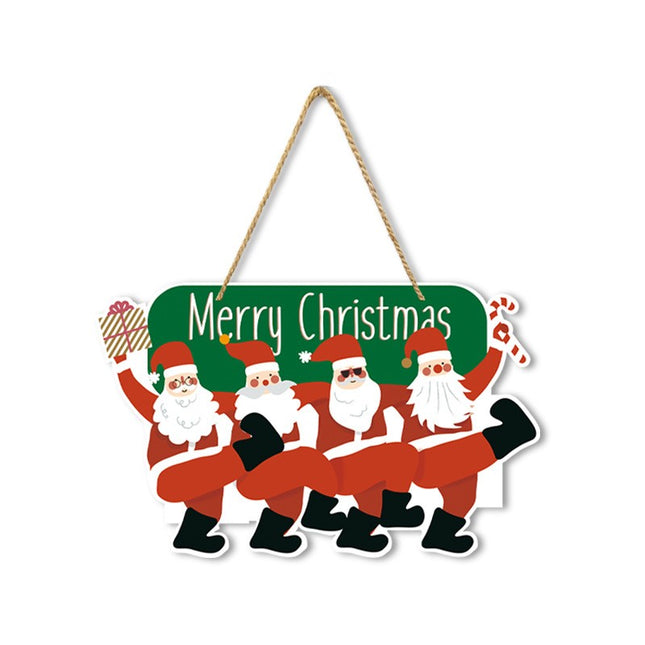 Decoratiune de Craciun, de Agatat, pentru Usa, Perete sau Brad, Sfoara Inclusa,din Hartie 350g, Model Mosi Craciuni