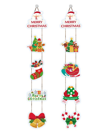 2 Decoratiuni de Craciun, de Agatat, pentru Usa, Sfoara Inclusa, / , din Hartie 350g