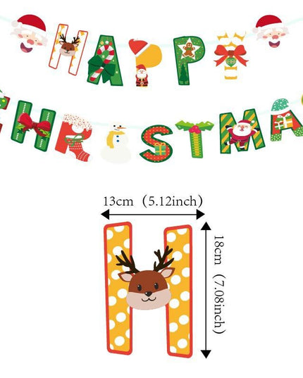 Decoratiune de Craciun, Tip Banner, 16 Piese, pentru Usa sau Perete