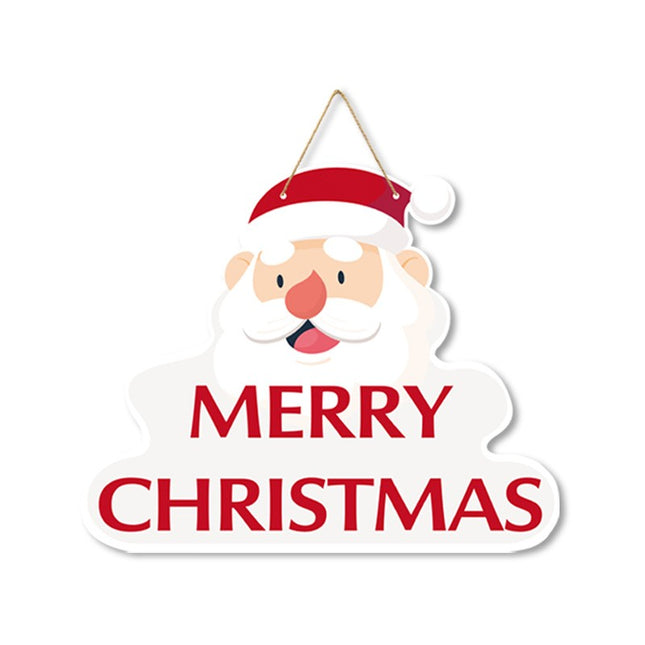 Decoratiune de Craciun, de Agatat, pentru Usa, Perete sau Brad, Sfoara Inclusa,din Hartie 350g, Model Mos Craciun