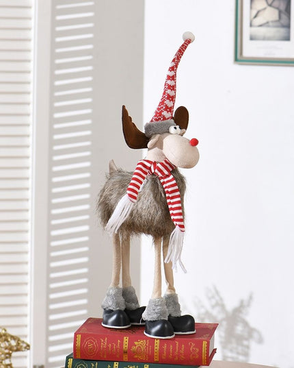 Figurina de Craciun, Ren 3D, din Panza si Polistiren, Inaltime