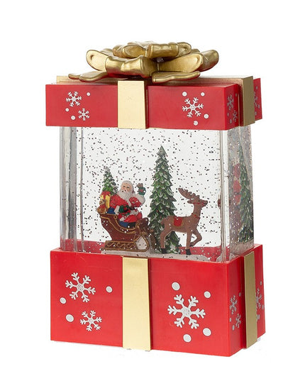 Decoratiune Craciun, Tip de Cadou, Figurine Mos Craciun cu Sania, 3 Moduri, Functie Muzicala, Zapada in Miscare, Functioneaza Cu Baterii ( 3 x AA neincluse), Cablu USB (Inclus), Model Cadou