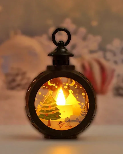 Decoratiune Craciun tip Felinare cu baterii, ,Lumanare cu geam si inscriptie Brad Craciun,lumina