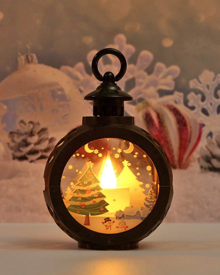 Decoratiune Craciun tip Felinare cu baterii, ,Lumanare cu geam si inscriptie Brad Craciun,lumina