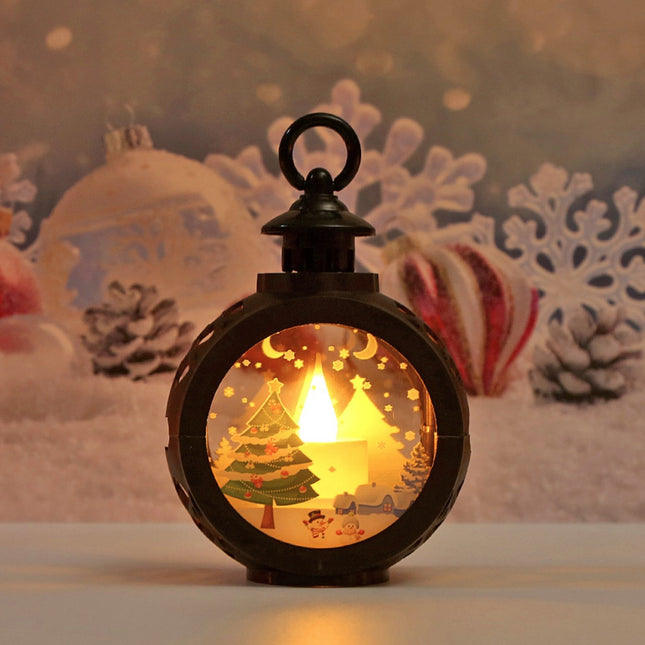 Decoratiune Craciun tip Felinare cu baterii, ,Lumanare cu geam si inscriptie Brad Craciun,lumina