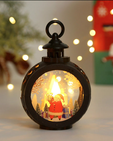 Decoratiune Craciun tip Felinare cu baterii, ,Lumanare cu geam si inscriptie Mos Craciun,lumina
