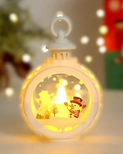 Decoratiune Craciun tip Felinare cu baterii, ,Lumanare cu geam si inscriptie om de zapada,lumina