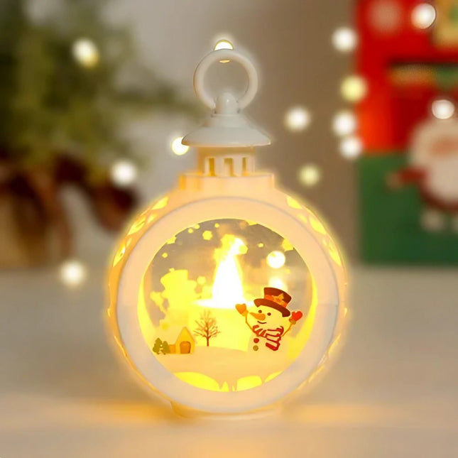 Decoratiune Craciun tip Felinare cu baterii, ,Lumanare cu geam si inscriptie om de zapada,lumina