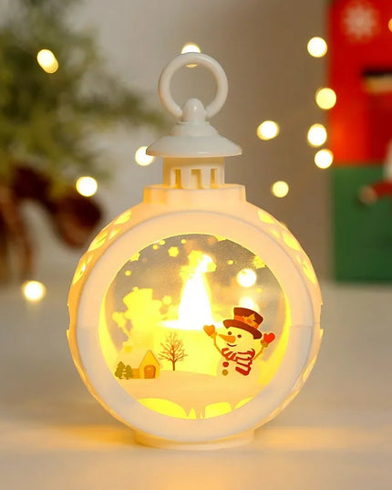Decoratiune Craciun tip Felinare cu baterii, ,Lumanare cu geam si inscriptie om de zapada,lumina