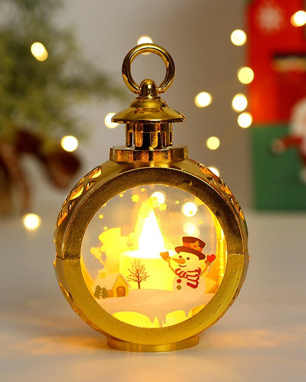 Decoratiune Craciun tip Felinare cu baterii, ,Lumanare cu geam si inscriptie om de zapada,lumina