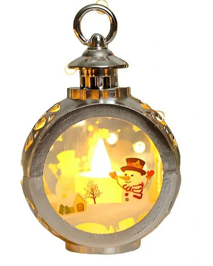 Decoratiune Craciun tip Felinare cu baterii, ,Lumanare cu geam si inscriptie om de zapada,lumina