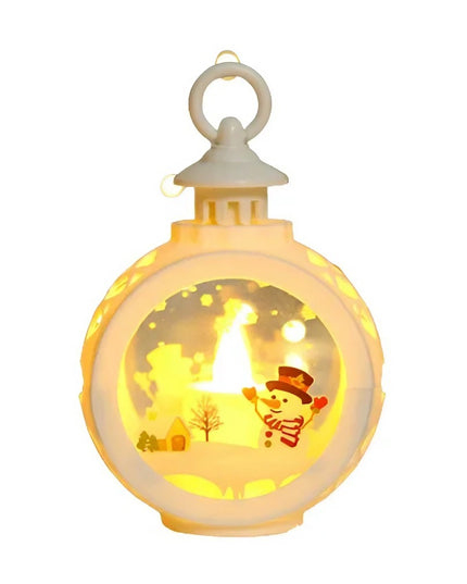 Decoratiune Craciun tip Felinare cu baterii, ,Lumanare cu geam si inscriptie om de zapada,lumina