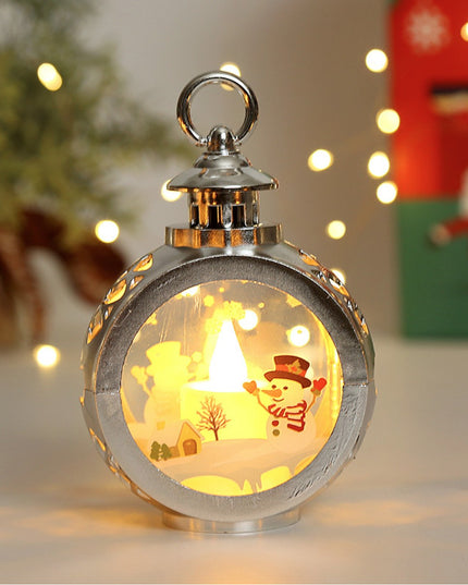Decoratiune Craciun tip Felinare cu baterii, ,Lumanare cu geam si inscriptie om de zapada,lumina
