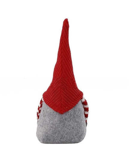 Ornament de Craciun Spiridus, Caciula Rosie Impletita, Material Textil