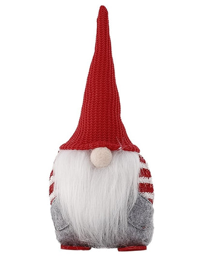 Ornament de Craciun Spiridus, Caciula Rosie Impletita, Material Textil