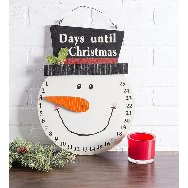 Decoratiune de Craciun Advent calendar, numara zilele pana la Craciun, model Om de Zapada, material poliester