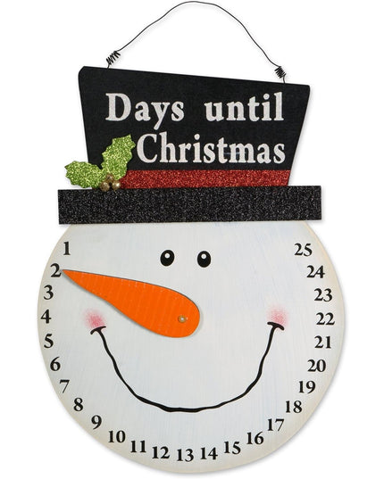 Decoratiune de Craciun Advent calendar, numara zilele pana la Craciun, model Om de Zapada, material poliester