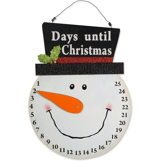 Decoratiune de Craciun Advent calendar, numara zilele pana la Craciun, model Om de Zapada, material poliester