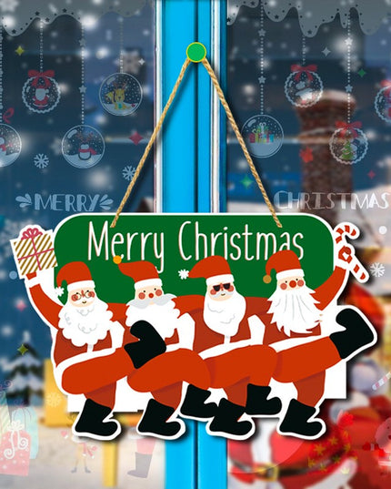 Decoratiune de Craciun, de Agatat, pentru Usa, Perete sau Brad, Sfoara Inclusa,din Hartie 350g, Model Mosi Craciuni