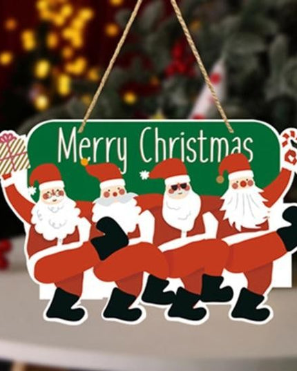 Decoratiune de Craciun, de Agatat, pentru Usa, Perete sau Brad, Sfoara Inclusa,din Hartie 350g, Model Mosi Craciuni