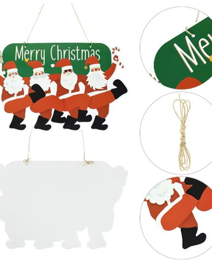 Decoratiune de Craciun, de Agatat, pentru Usa, Perete sau Brad, Sfoara Inclusa,din Hartie 350g, Model Mosi Craciuni