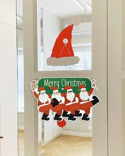 Decoratiune de Craciun, de Agatat, pentru Usa, Perete sau Brad, Sfoara Inclusa,din Hartie 350g, Model Mosi Craciuni