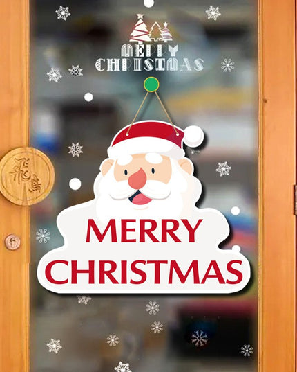 Decoratiune de Craciun, de Agatat, pentru Usa, Perete sau Brad, Sfoara Inclusa,din Hartie 350g, Model Mos Craciun