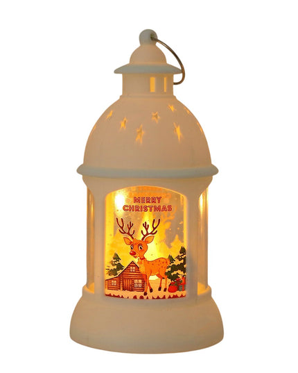 Decoratiune de Craciun, Model Sfesnic de Birou, Ren, din Plastic, cu Inel de Agatat