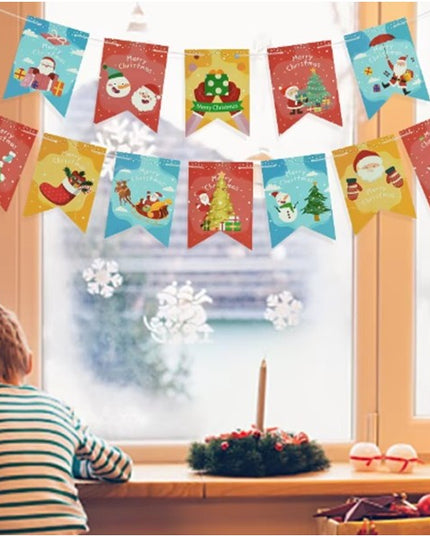 Decoratiune de Craciun, Tip Banner, 12 Piese, pentru Usa sau Perete