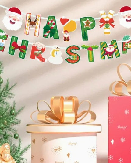 Decoratiune de Craciun, Tip Banner, 16 Piese, pentru Usa sau Perete