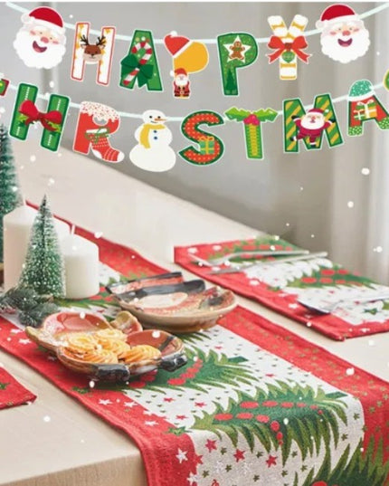 Decoratiune de Craciun, Tip Banner, 16 Piese, pentru Usa sau Perete