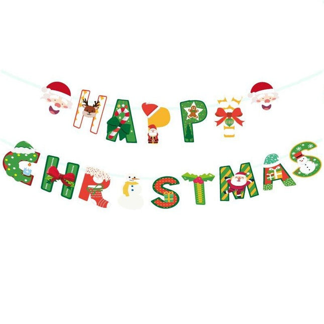 Decoratiune de Craciun, Tip Banner, 16 Piese, pentru Usa sau Perete