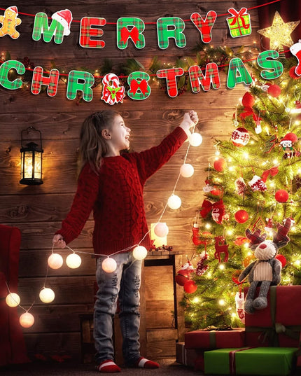 Decoratiune de Craciun, Tip Banner, pentru Usa sau Perete, Litere