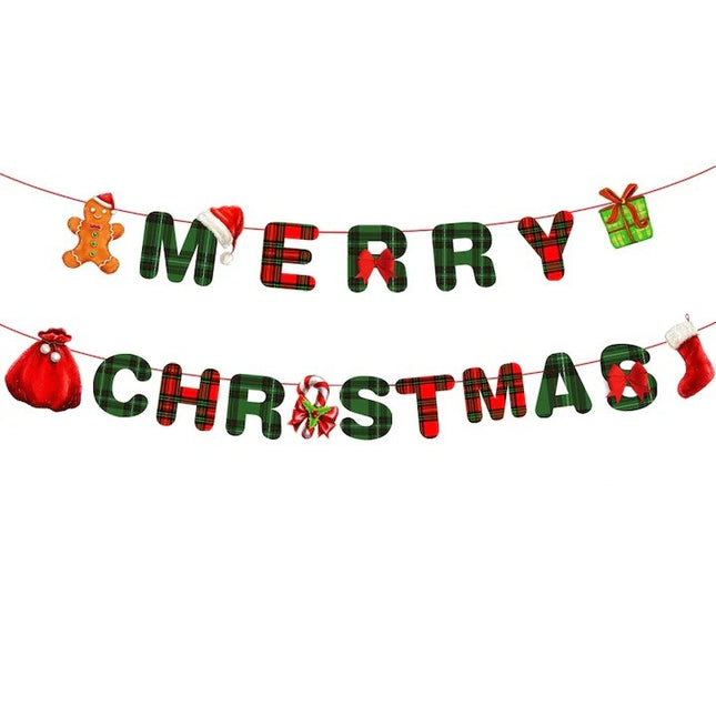 Decoratiune de Craciun, Tip Banner, pentru Usa sau Perete, Litere