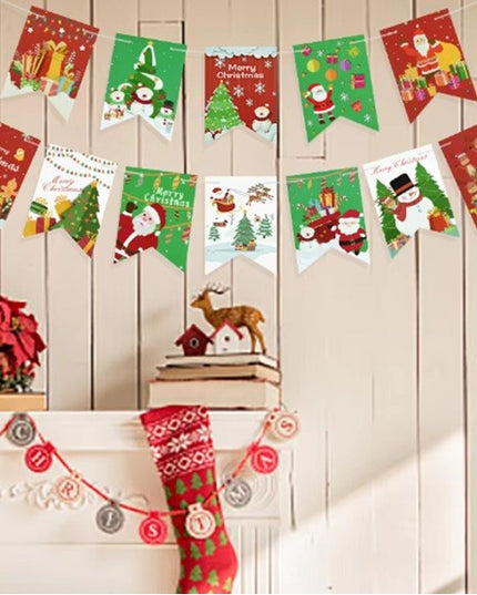 Decoratiune de Craciun, Tip Banner, 12 Piese, pentru Usa sau Perete