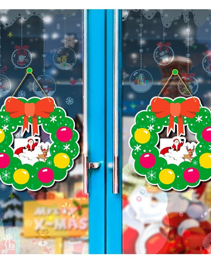 Decoratiune de Craciun, de Agatat, pentru Usa sau Perete, Sfoara Inclusa,din Hartie 350g, Model Coronita