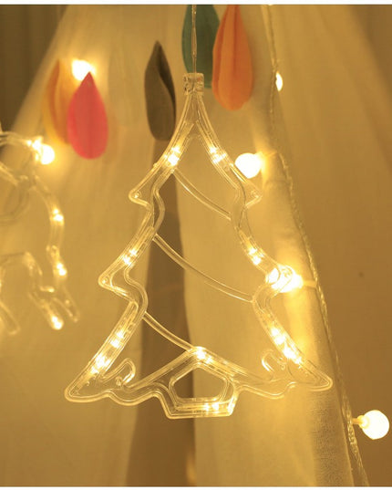 Decoratiune de Craciun Luminoasa in forma de Brad,cu Ventuza