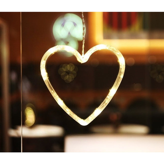 Decoratiune de Craciun Luminoasa in forma de Inima,cu Ventuza