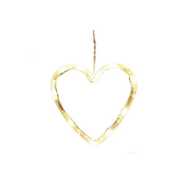 Decoratiune de Craciun Luminoasa in forma de Inima,cu Ventuza