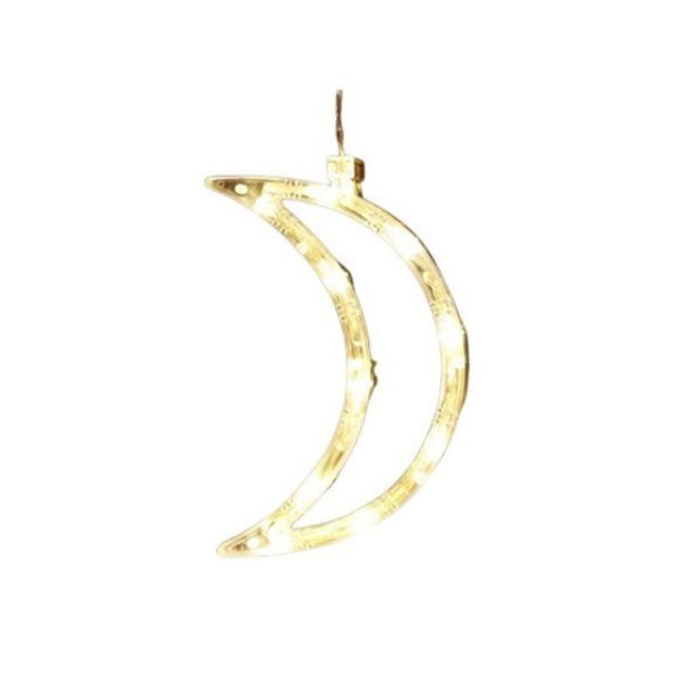 Decoratiune de Craciun Luminoasa in forma de Luna,cu Ventuza