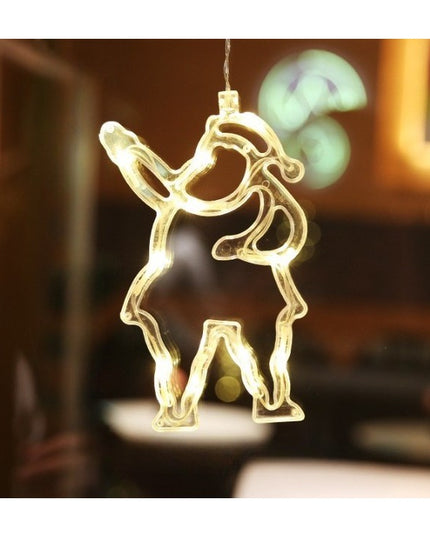 Decoratiune de Craciun Luminoasa in forma de Mos Craciun,cu Ventuza