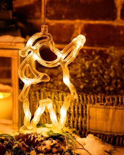 Decoratiune de Craciun Luminoasa in forma de Mos Craciun,cu Ventuza