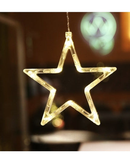 Decoratiune de Craciun Luminoasa in forma de Stea , cu Ventuza