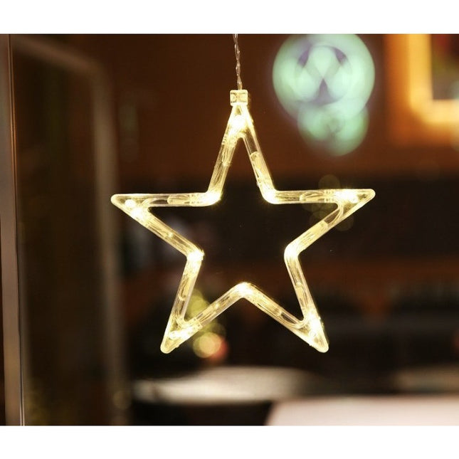 Decoratiune de Craciun Luminoasa in forma de Stea , cu Ventuza