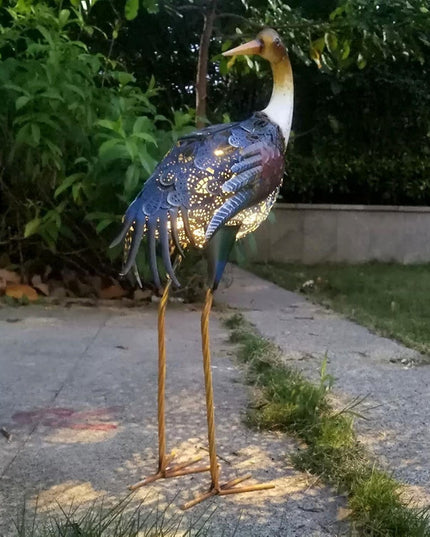 Decoratiune de Gradina cu Lampa solara, Model Pasare, Iluminare Led si Incarcare Solara,pentru Exterior