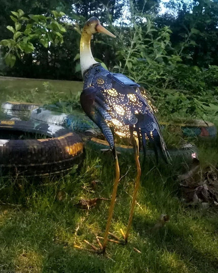 Decoratiune de Gradina cu Lampa solara, Model Pasare, Iluminare Led si Incarcare Solara,pentru Exterior