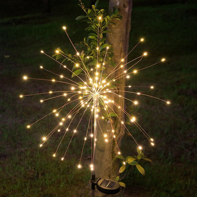 Lampa Solara, Decor Gradina, Model Fireworks/Artificii, din Sarma de Cupru, 120 LED-uri, 55W